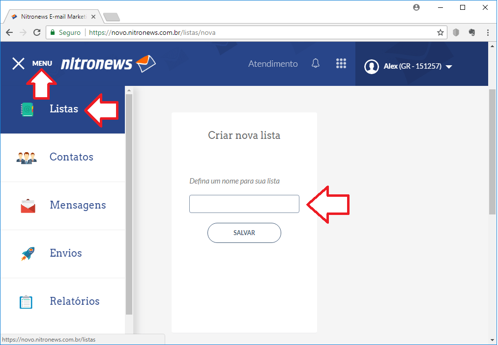 COmo criar uma lista de leads no nitronews