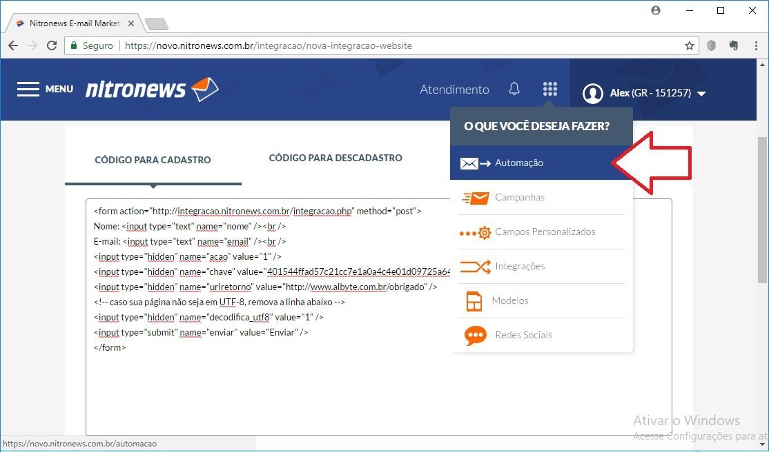 Automação de e-mail